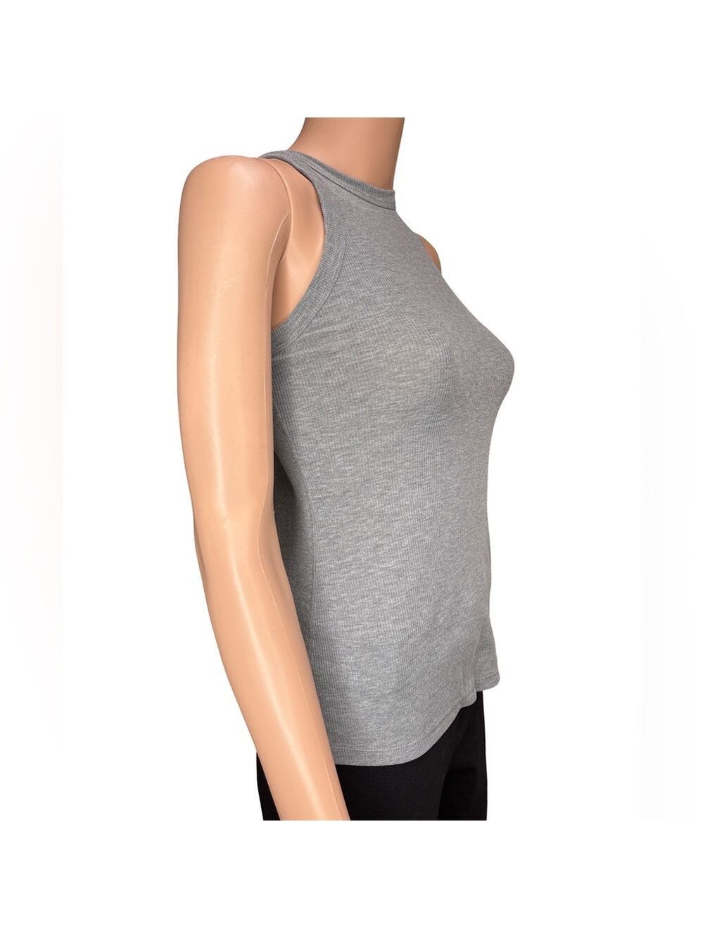 All in Motion Gray Ribbed Racerback Tank Top Small - Picture 2 of 5